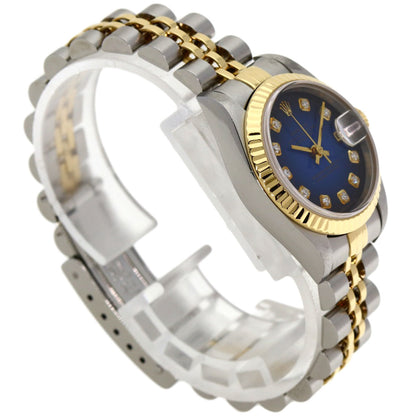 ROLEX Datejust 10P Diamond Blue Gradation Watches 69173G Stainless Steel/SSxK18YG Ladies