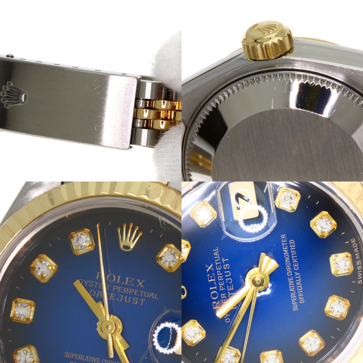 ROLEX Datejust 10P Diamond Blue Gradation Watches 69173G Stainless Steel/SSxK18YG Ladies