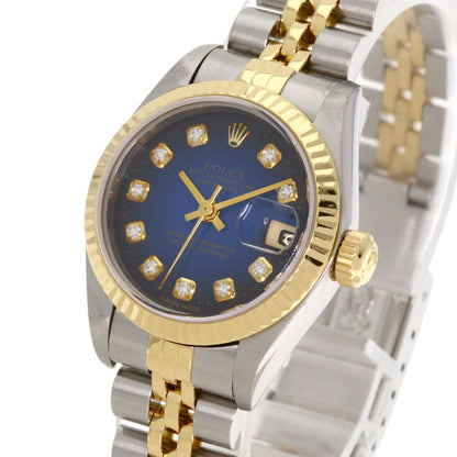 ROLEX Datejust 10P Diamond Blue Gradation Watches 69173G Stainless Steel/SSxK18YG Ladies