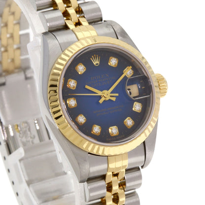 ROLEX Datejust 10P Diamond Blue Gradation Watches 69173G Stainless Steel/SSxK18YG Ladies