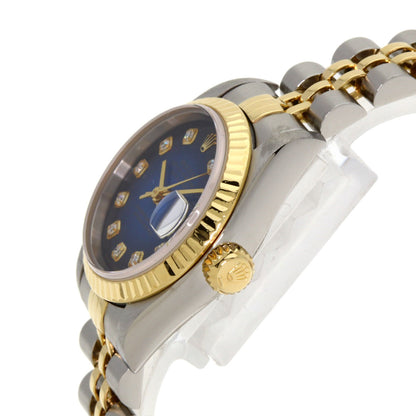 ROLEX Datejust 10P Diamond Blue Gradation Watches 69173G Stainless Steel/SSxK18YG Ladies