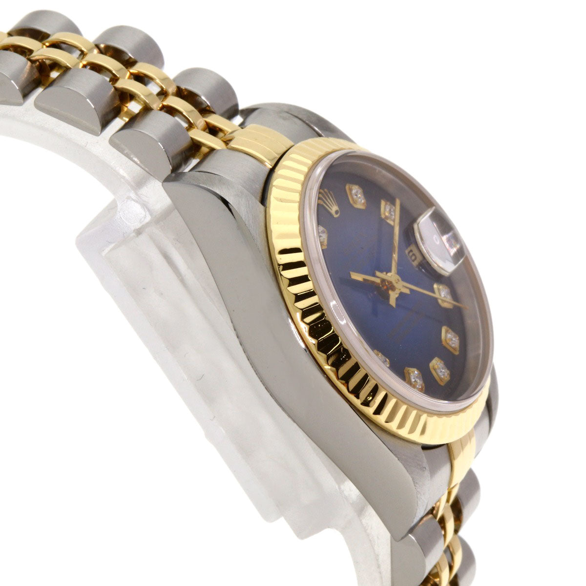 ROLEX Datejust 10P Diamond Blue Gradation Watches 69173G Stainless Steel/SSxK18YG Ladies