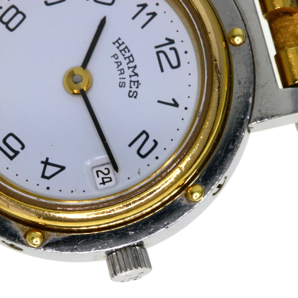 HERMES clipper old buckle Watches Stainless Steel/SSxGP Ladies