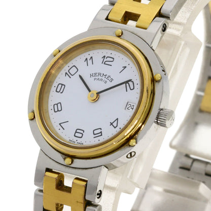 HERMES clipper old buckle Watches Stainless Steel/SSxGP Ladies