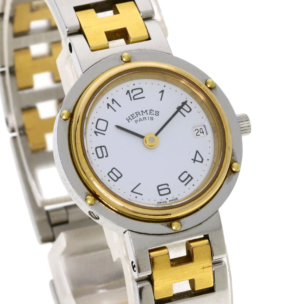 HERMES clipper old buckle Watches Stainless Steel/SSxGP Ladies