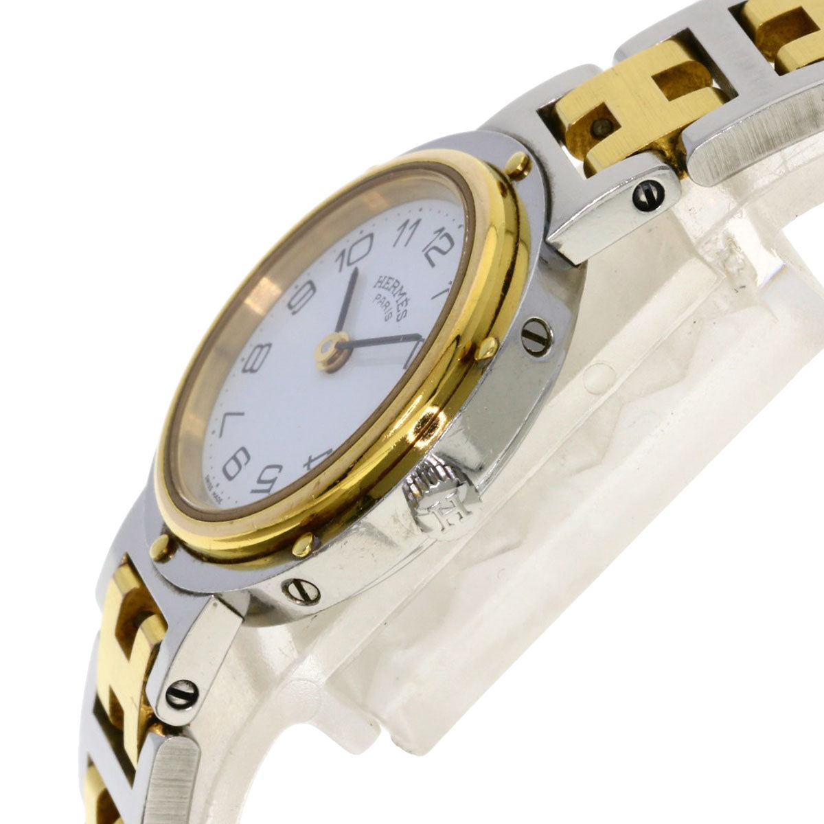 HERMES clipper old buckle Watches Stainless Steel/SSxGP Ladies