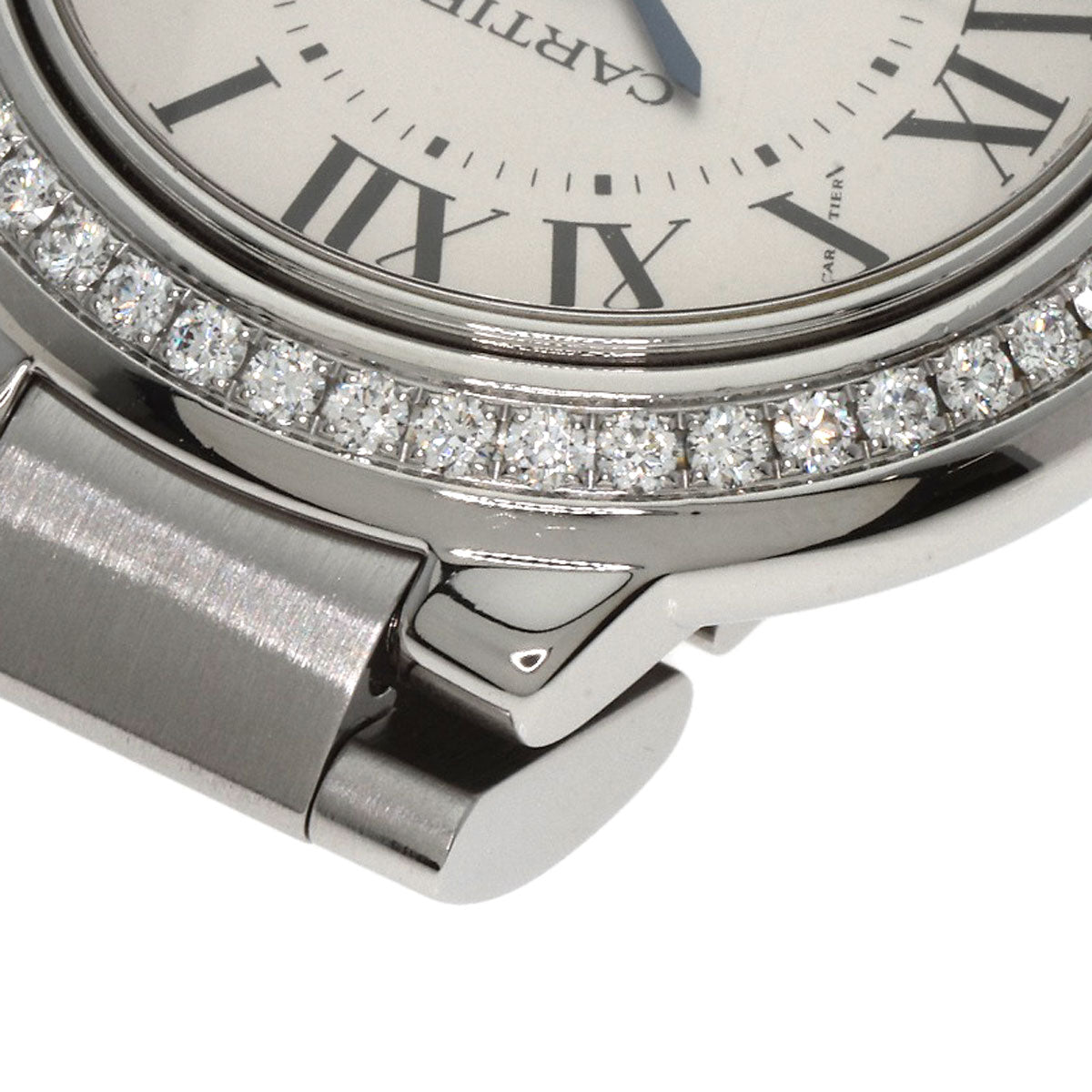 CARTIER Ballon Blue Bezel Diamond Watches W4BB0015 Stainless Steel/Stainless Steel Ladies