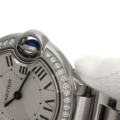 CARTIER Ballon Blue Bezel Diamond Watches W4BB0015 Stainless Steel/Stainless Steel Ladies