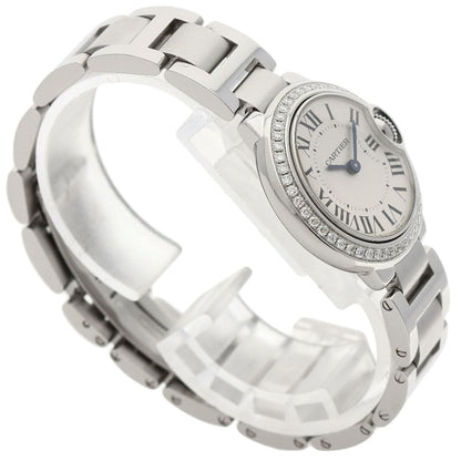 CARTIER Ballon Blue Bezel Diamond Watches W4BB0015 Stainless Steel/Stainless Steel Ladies