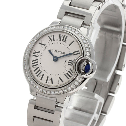 CARTIER Ballon Blue Bezel Diamond Watches W4BB0015 Stainless Steel/Stainless Steel Ladies