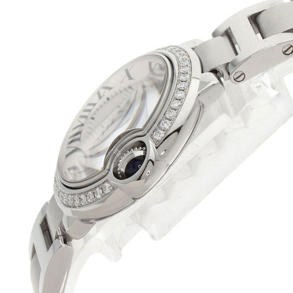CARTIER Ballon Blue Bezel Diamond Watches W4BB0015 Stainless Steel/Stainless Steel Ladies