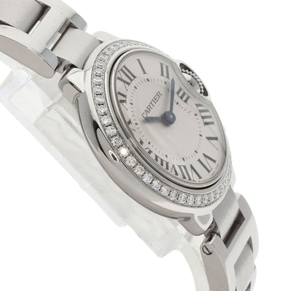 CARTIER Ballon Blue Bezel Diamond Watches W4BB0015 Stainless Steel/Stainless Steel Ladies