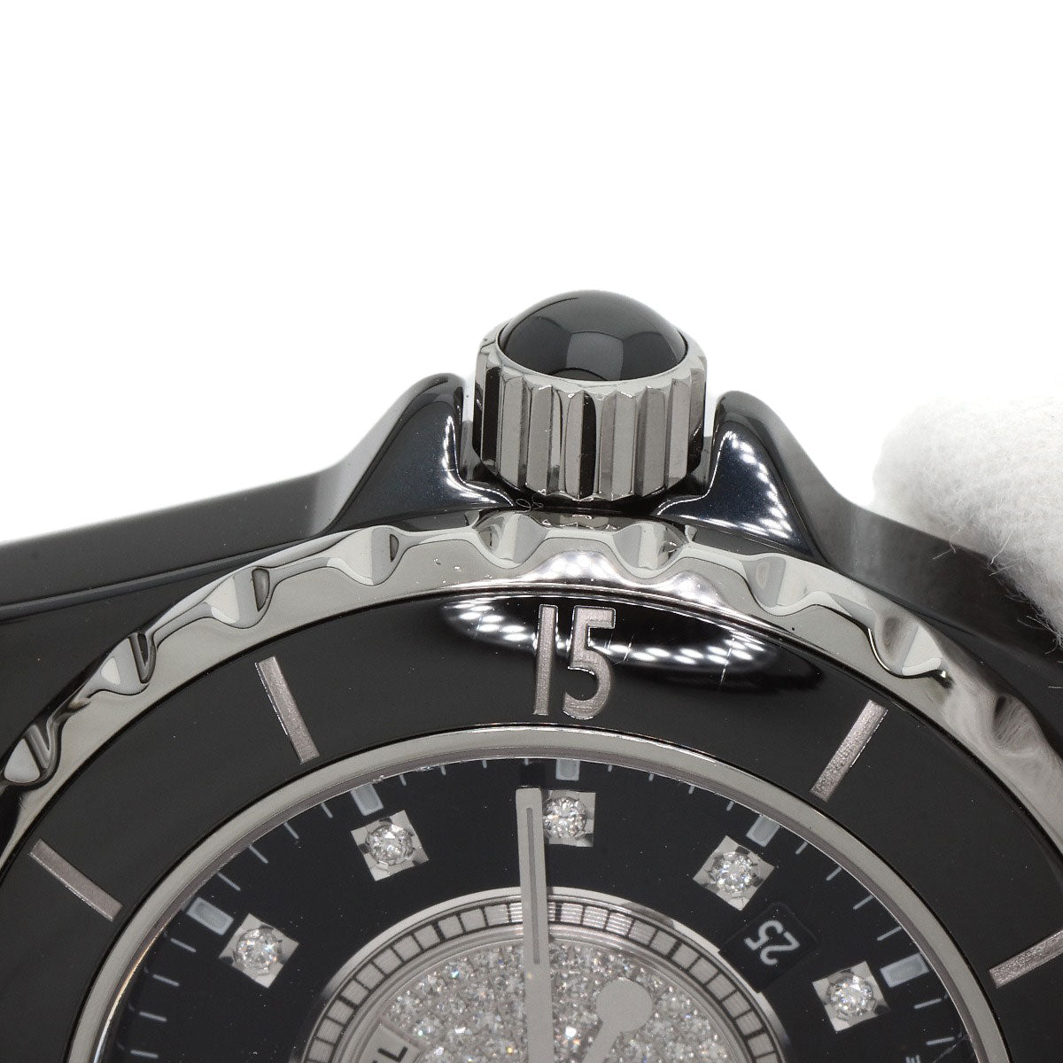 CHANEL J12 1.3" Center Diamond Watches H2122 Ceramic/Ceramic Ladies
