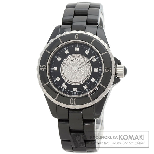 CHANEL J12 1.3" Center Diamond Watches H2122 Ceramic/Ceramic Ladies