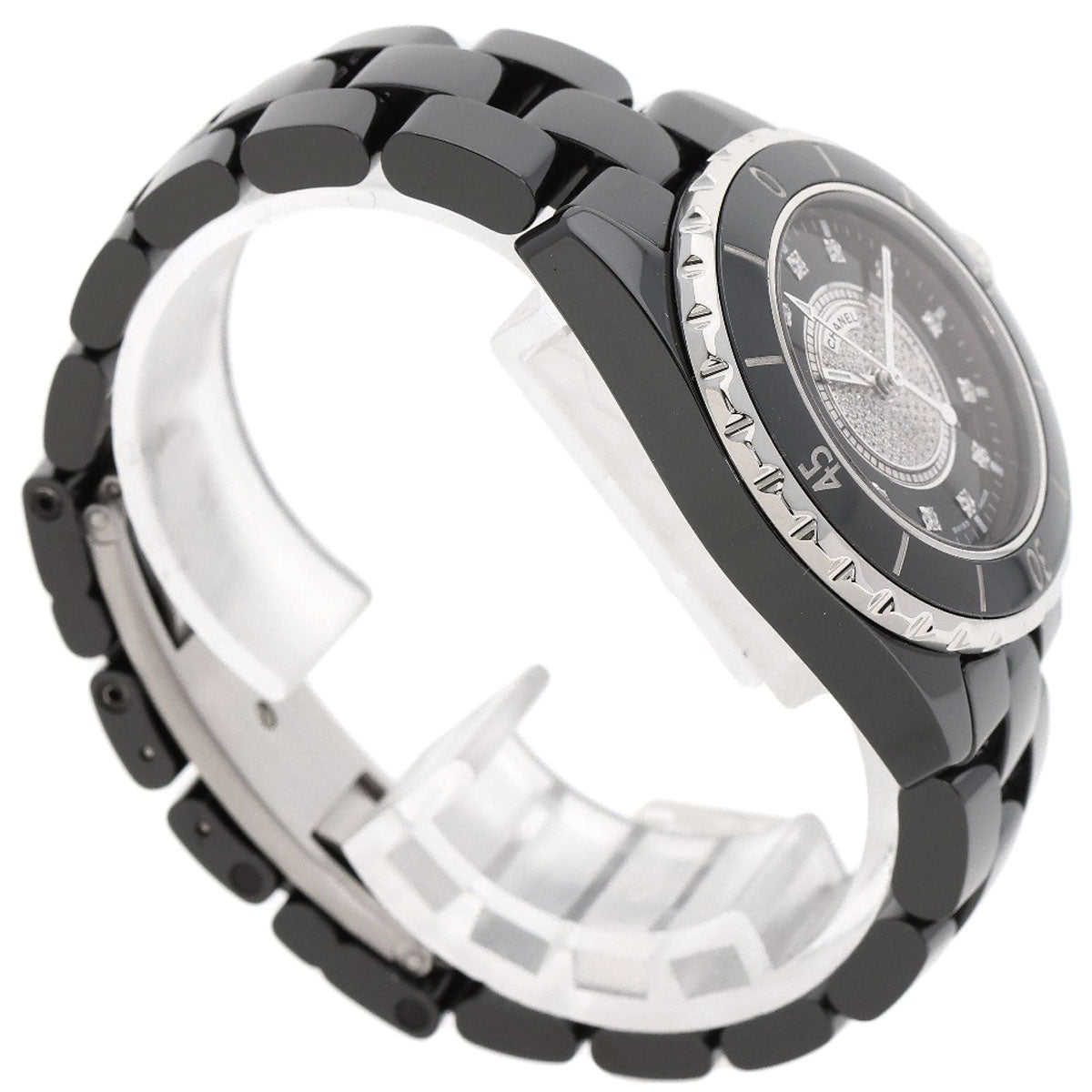 CHANEL J12 1.3" Center Diamond Watches H2122 Ceramic/Ceramic Ladies