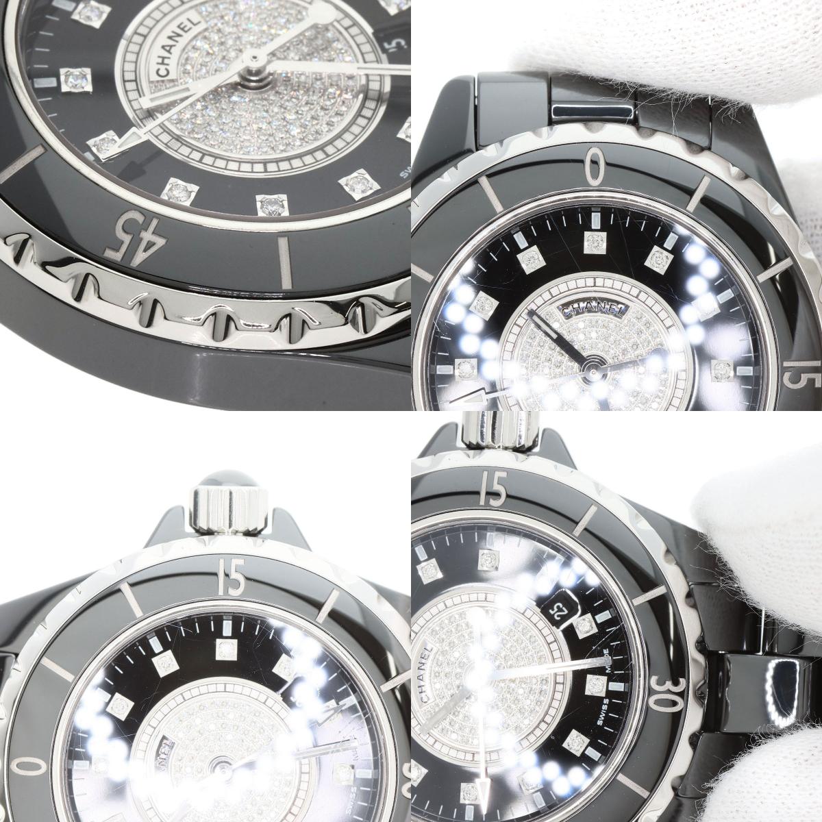 CHANEL J12 1.3" Center Diamond Watches H2122 Ceramic/Ceramic Ladies