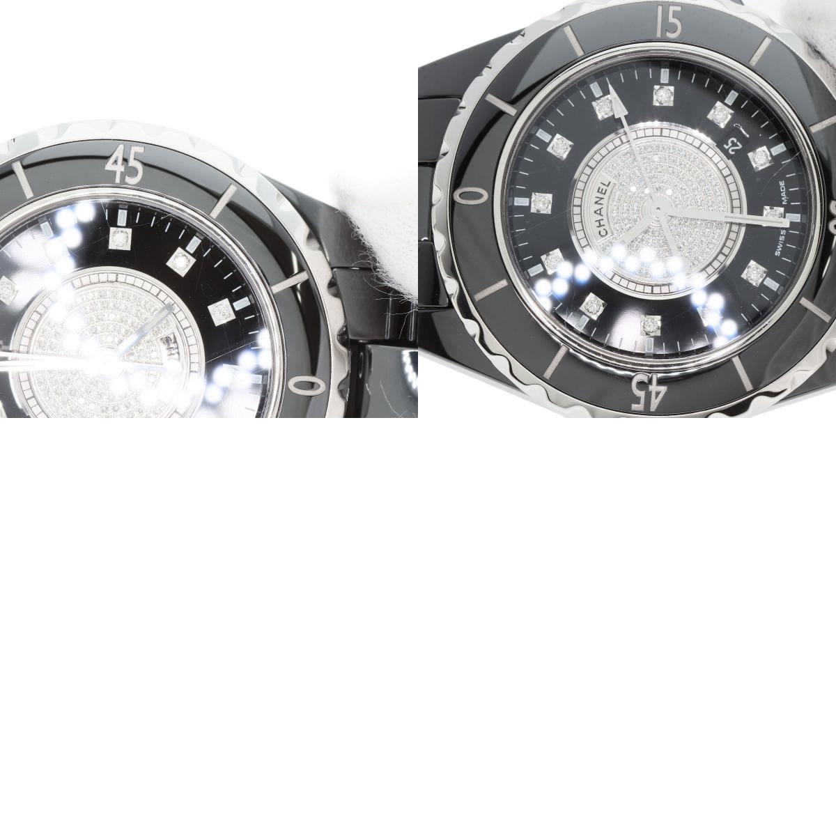 CHANEL J12 1.3" Center Diamond Watches H2122 Ceramic/Ceramic Ladies