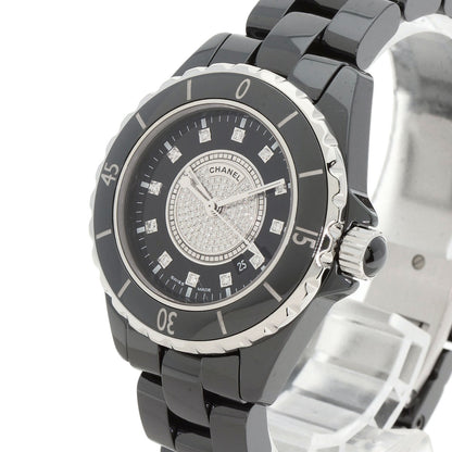 CHANEL J12 1.3" Center Diamond Watches H2122 Ceramic/Ceramic Ladies