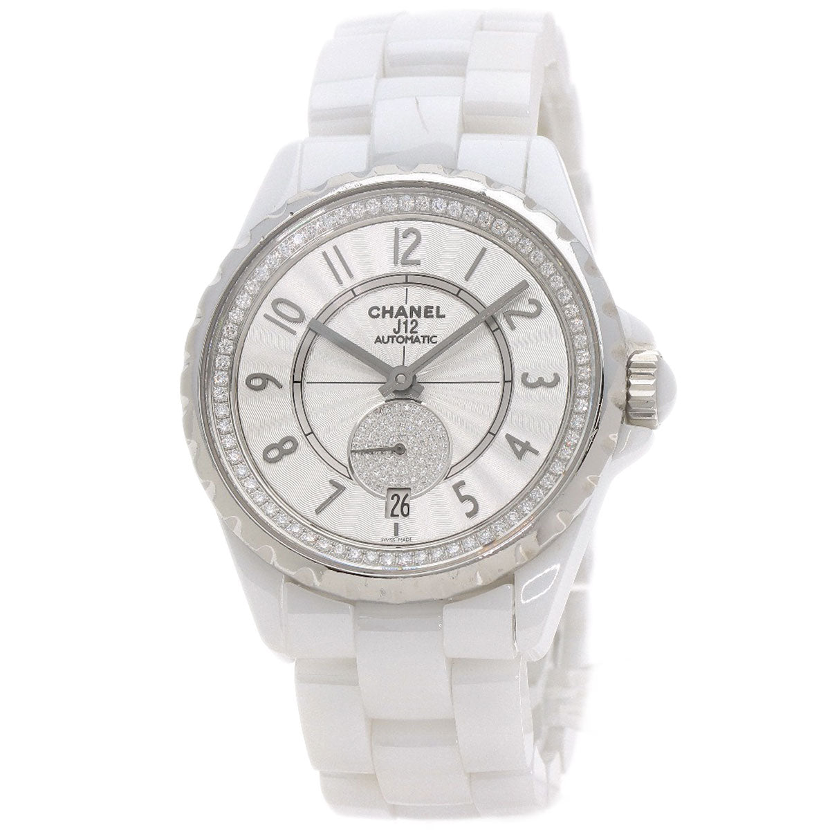 CHANEL J12-365 Diamond White Ceramic Watches H3841 Ceramic/Ceramic Boys
