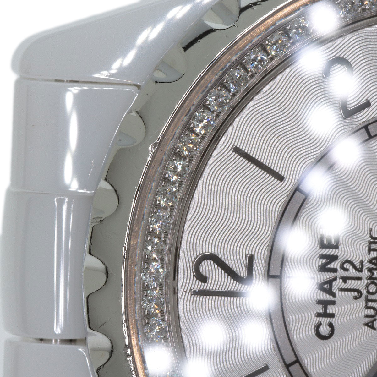 CHANEL J12-365 Diamond White Ceramic Watches H3841 Ceramic/Ceramic Boys