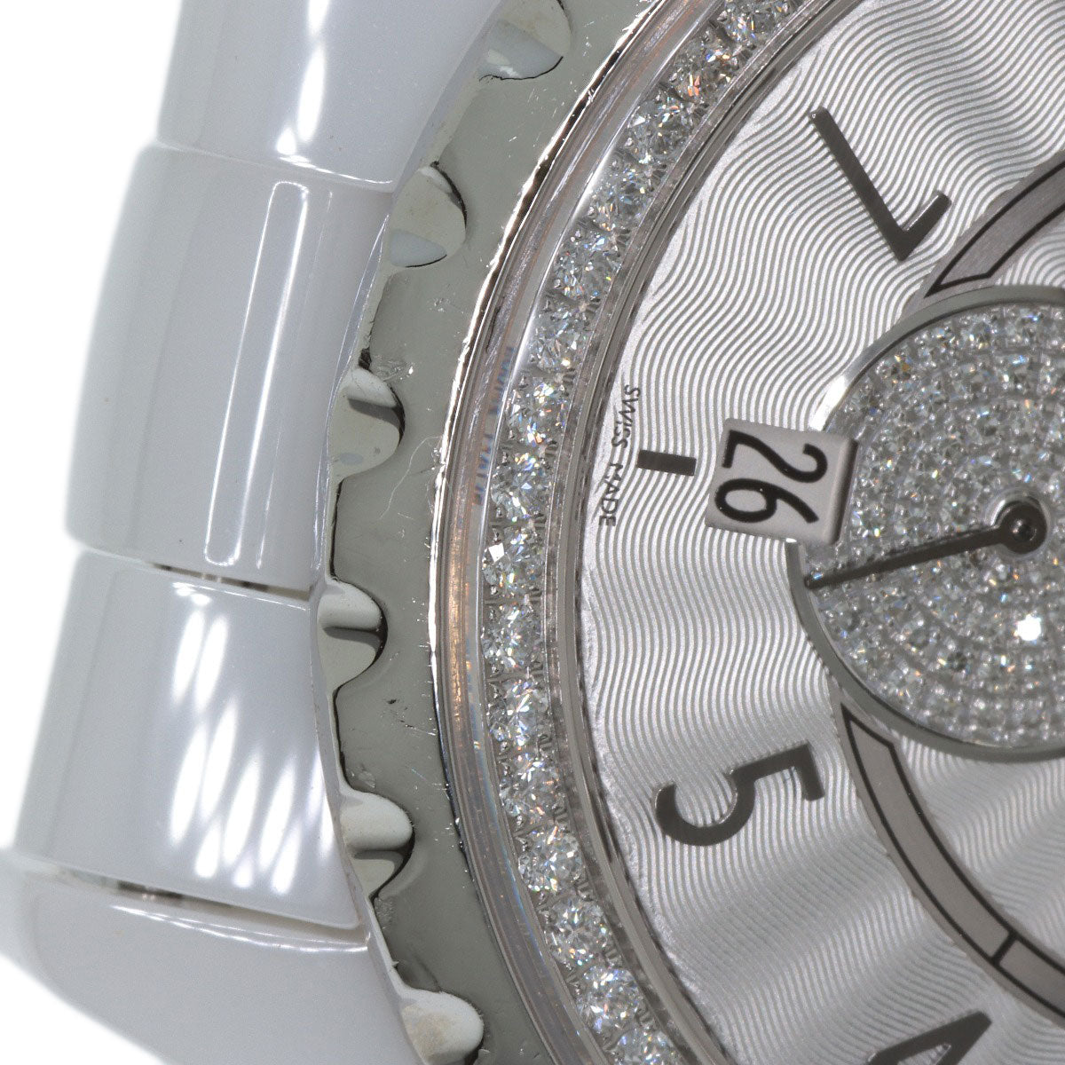 CHANEL J12-365 Diamond White Ceramic Watches H3841 Ceramic/Ceramic Boys