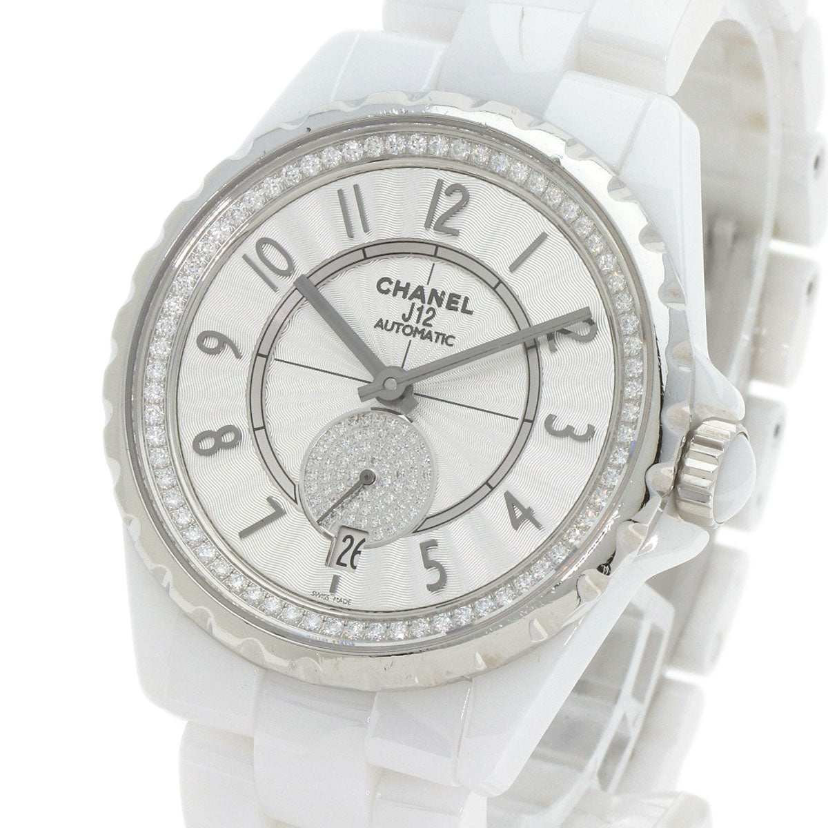 CHANEL J12-365 Diamond White Ceramic Watches H3841 Ceramic/Ceramic Boys