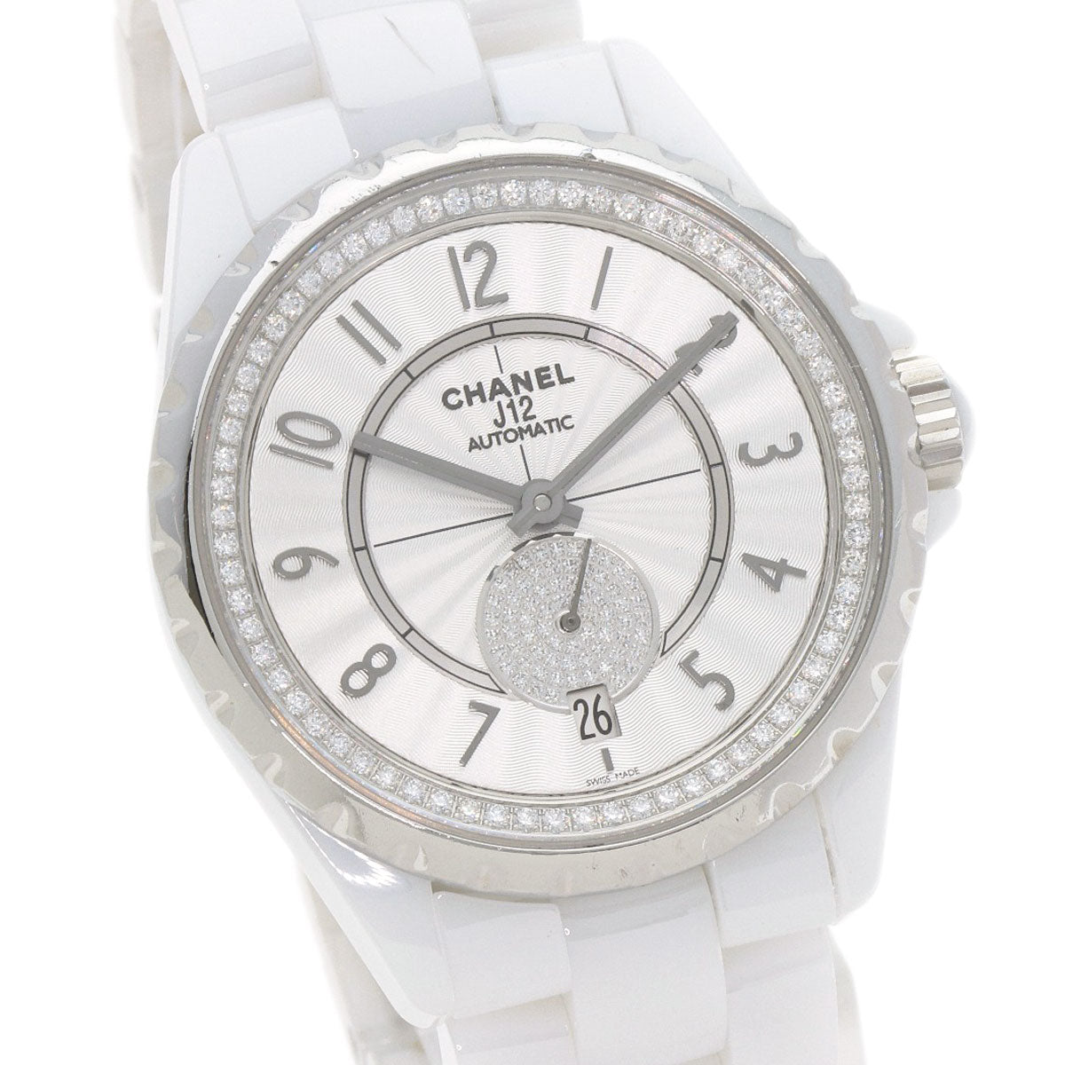 CHANEL J12-365 Diamond White Ceramic Watches H3841 Ceramic/Ceramic Boys