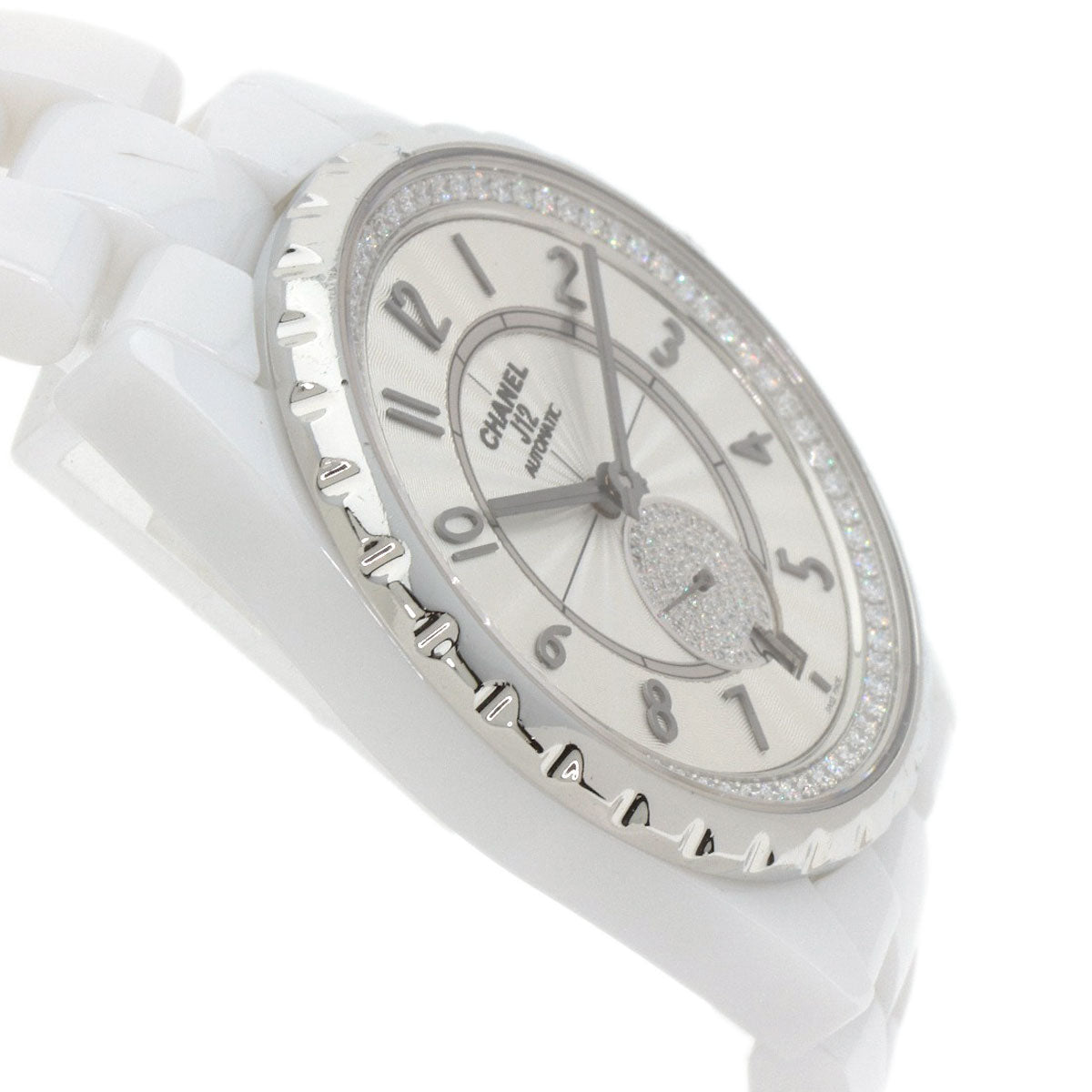 CHANEL J12-365 Diamond White Ceramic Watches H3841 Ceramic/Ceramic Boys