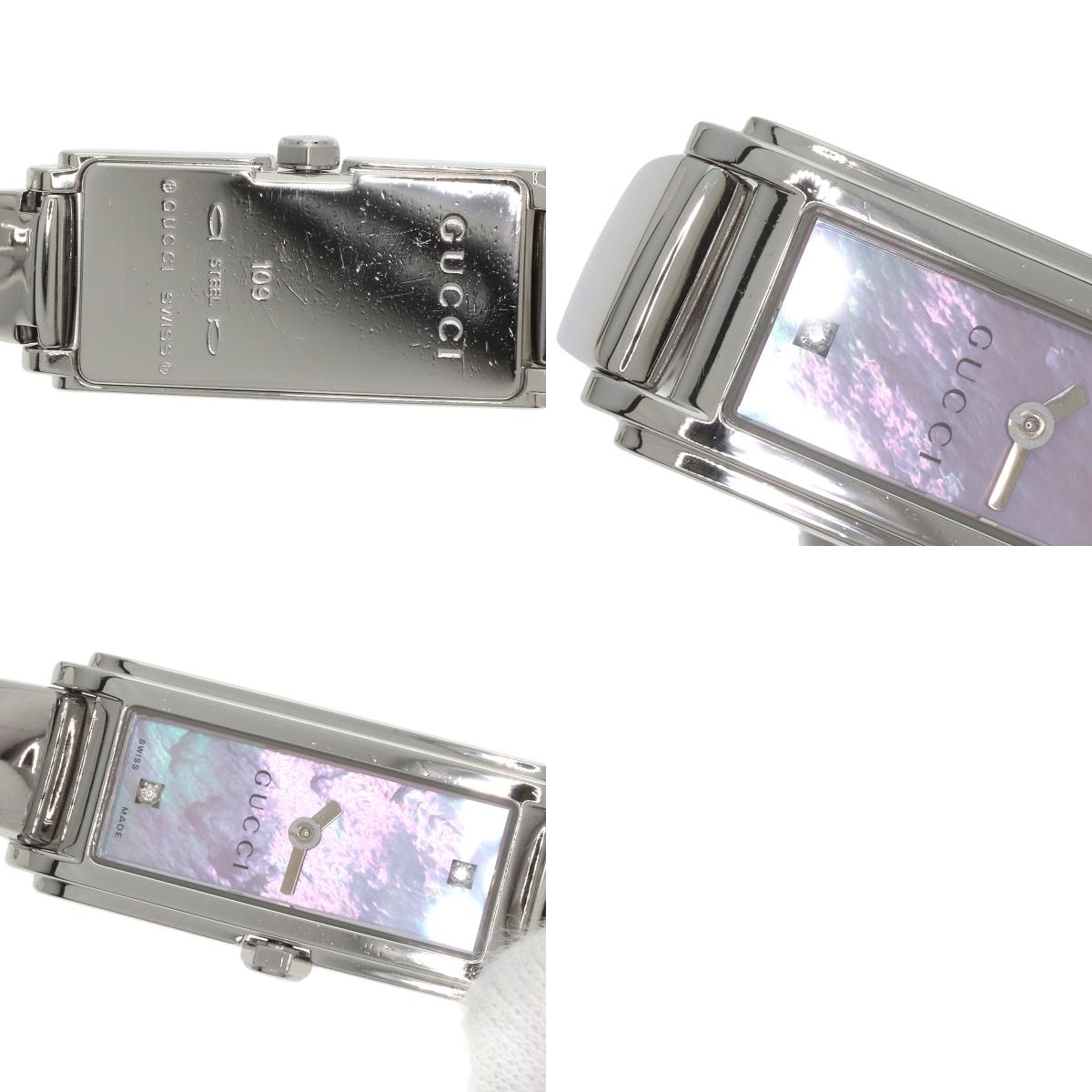 GUCCI G-Line 2P Diamond Watches 109 Stainless Steel/Stainless Steel Ladies