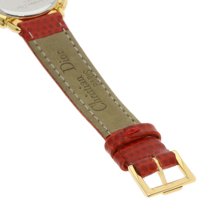 CHRISTIAN DIOR Round face Watches D58-121-2 Stainless Steel/Leather Ladies