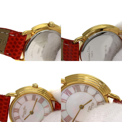 CHRISTIAN DIOR Round face Watches D58-121-2 Stainless Steel/Leather Ladies