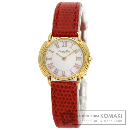 CHRISTIAN DIOR Round face Watches D58-121-2 Stainless Steel/Leather Ladies