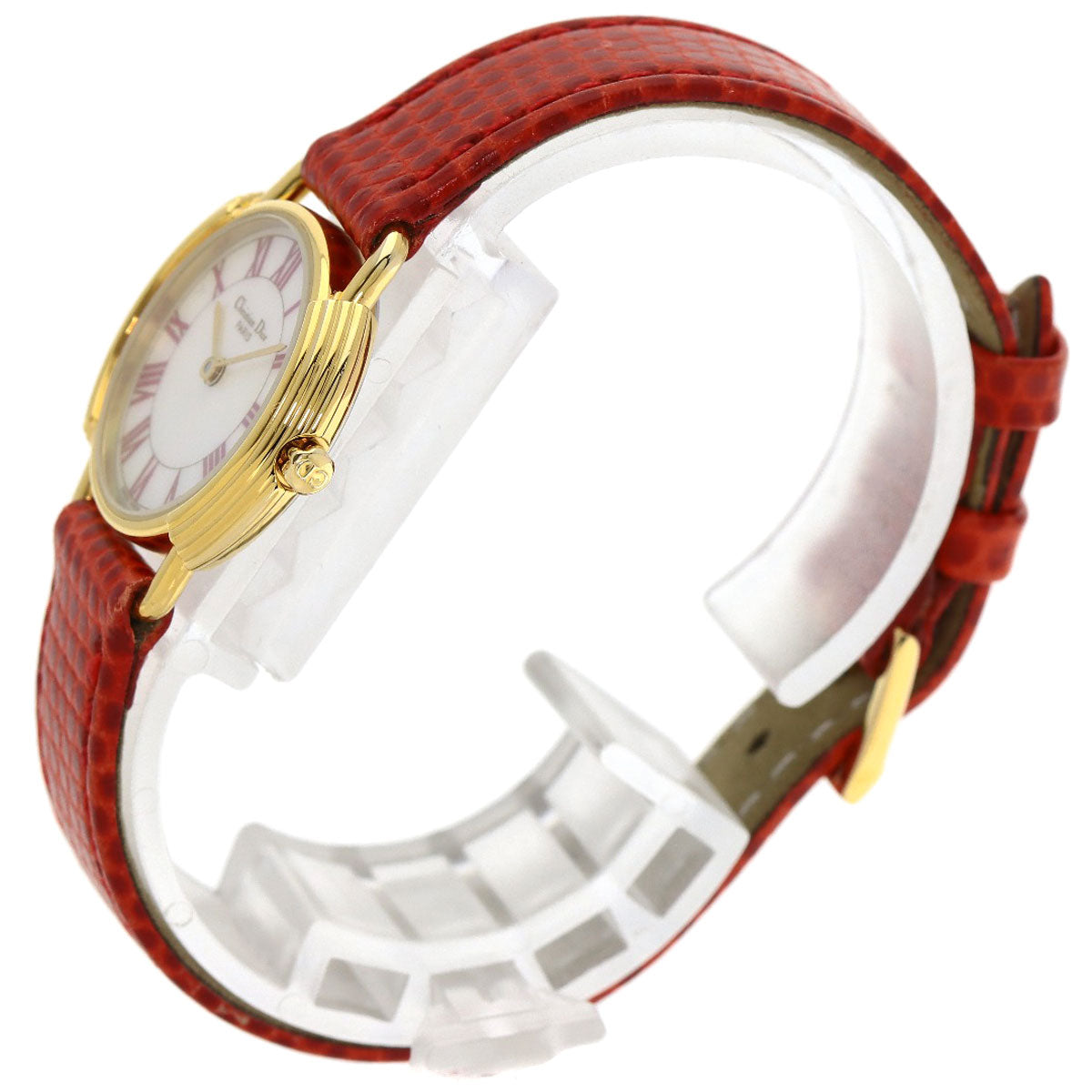 CHRISTIAN DIOR Round face Watches D58-121-2 Stainless Steel/Leather Ladies