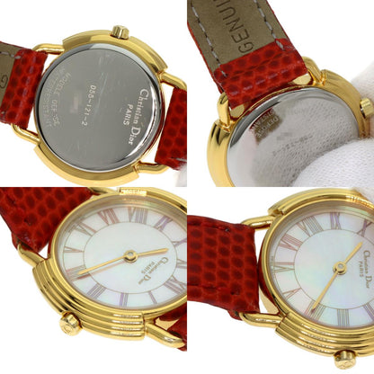 CHRISTIAN DIOR Round face Watches D58-121-2 Stainless Steel/Leather Ladies