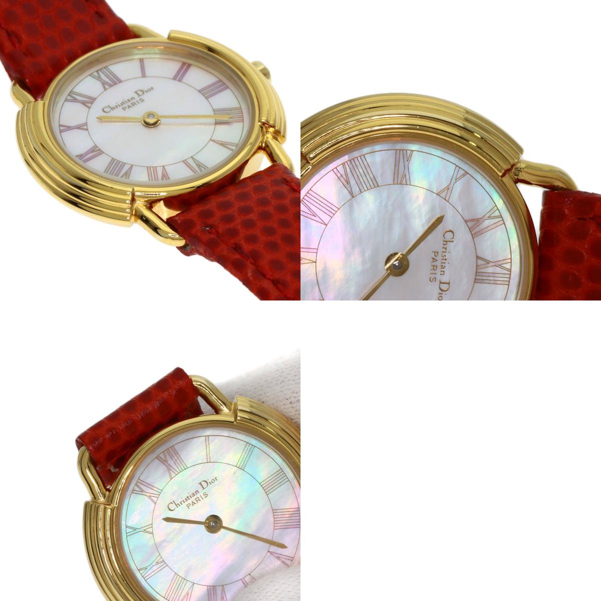 CHRISTIAN DIOR Round face Watches D58-121-2 Stainless Steel/Leather Ladies