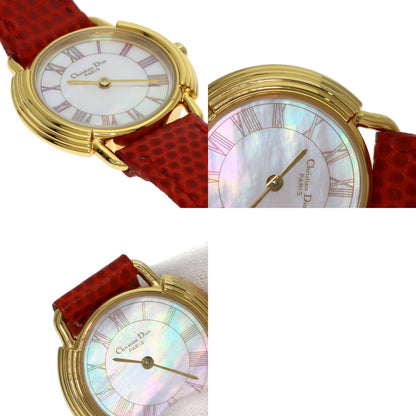 CHRISTIAN DIOR Round face Watches D58-121-2 Stainless Steel/Leather Ladies