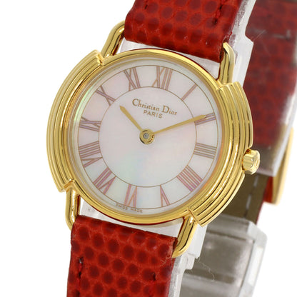 CHRISTIAN DIOR Round face Watches D58-121-2 Stainless Steel/Leather Ladies