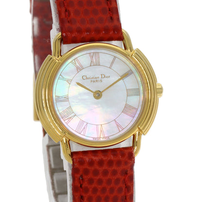 CHRISTIAN DIOR Round face Watches D58-121-2 Stainless Steel/Leather Ladies