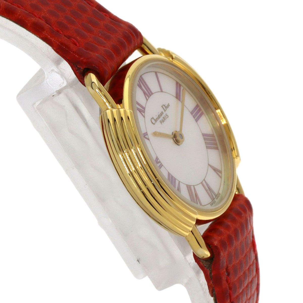 CHRISTIAN DIOR Round face Watches D58-121-2 Stainless Steel/Leather Ladies