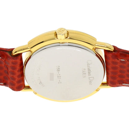 CHRISTIAN DIOR Round face Watches D58-121-2 Stainless Steel/Leather Ladies