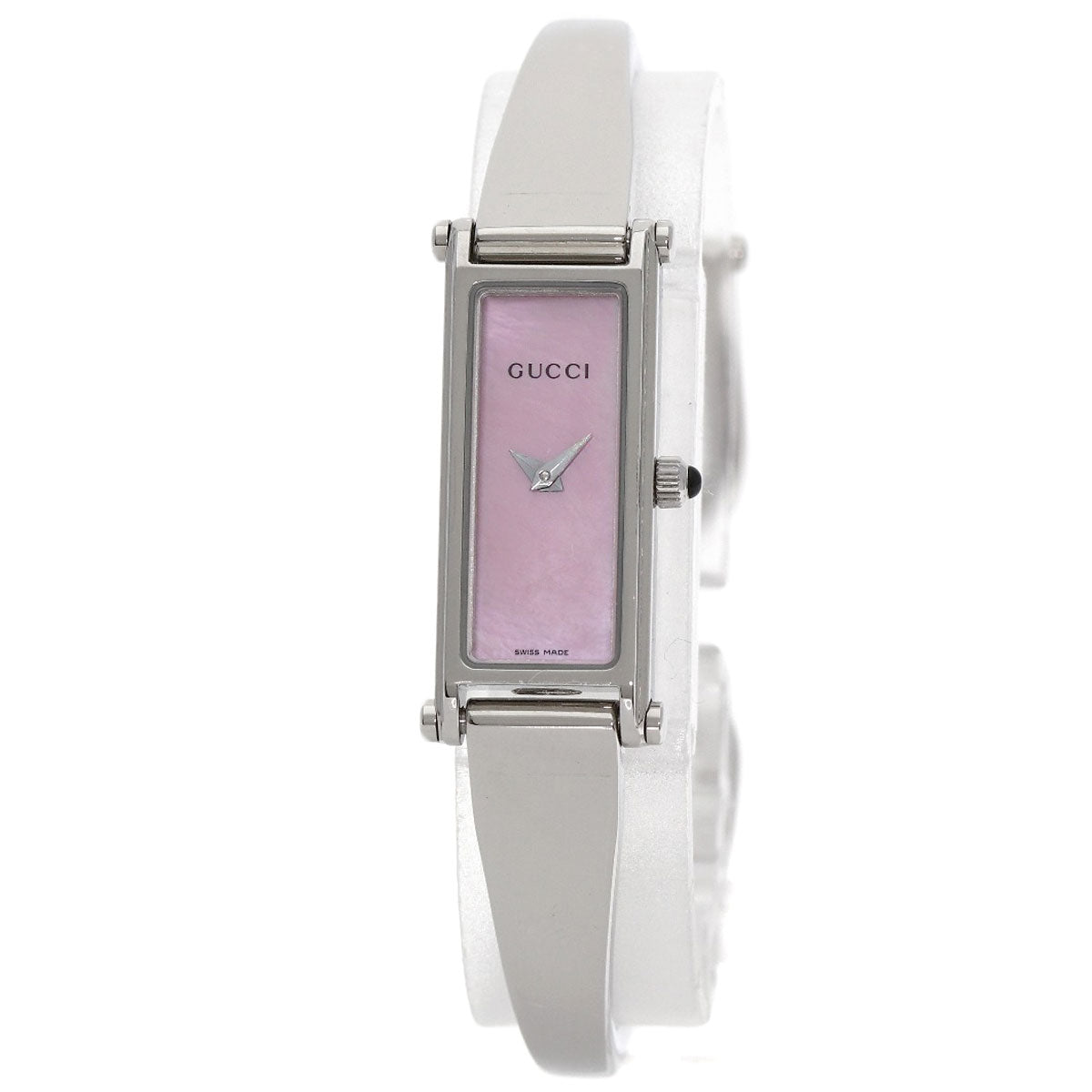 GUCCI Square Face Bangle with Pink Shell Watches 1500L Stainless Steel/Stainless Steel Ladies