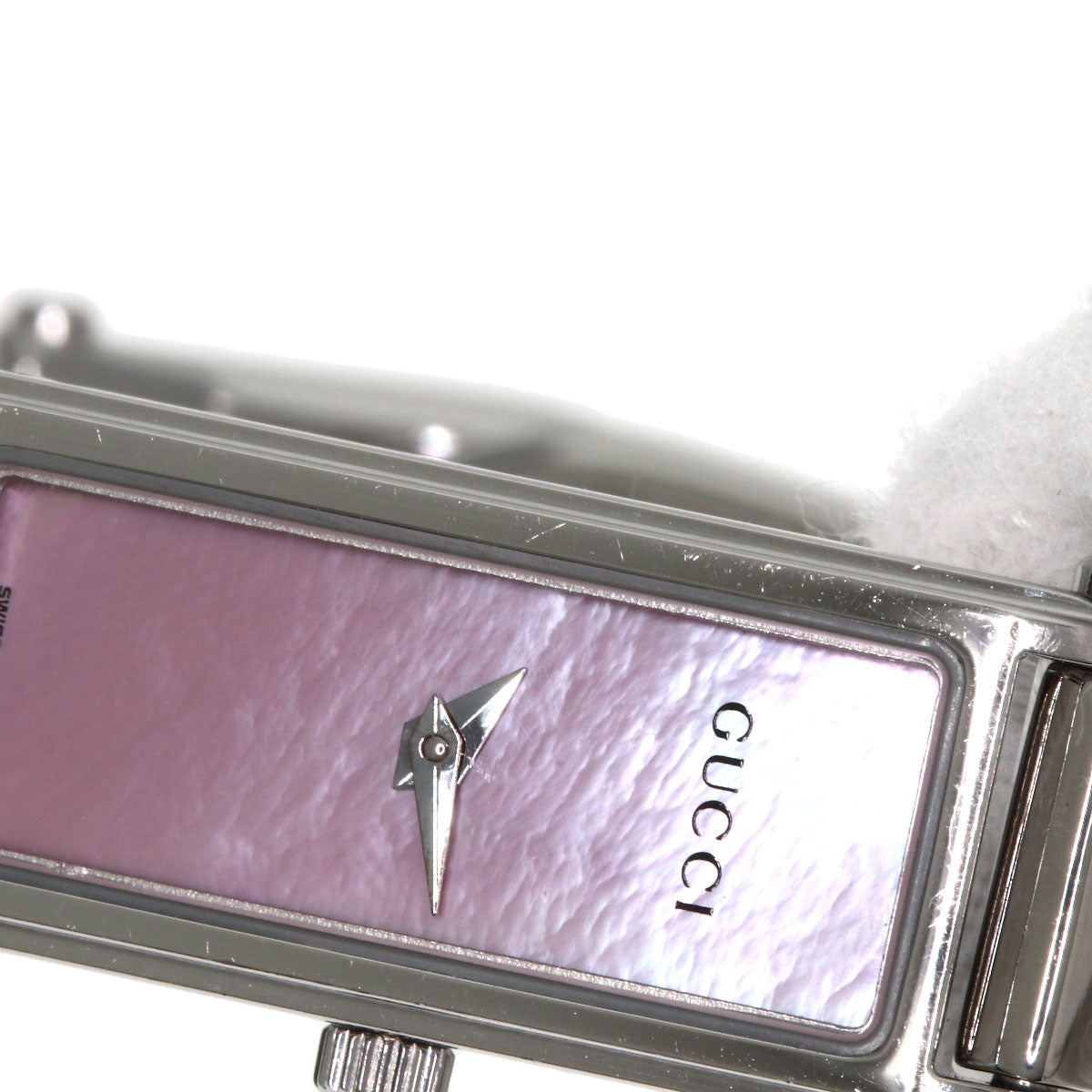 GUCCI Square Face Bangle with Pink Shell Watches 1500L Stainless Steel/Stainless Steel Ladies