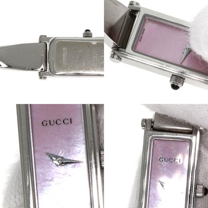 GUCCI Square Face Bangle with Pink Shell Watches 1500L Stainless Steel/Stainless Steel Ladies