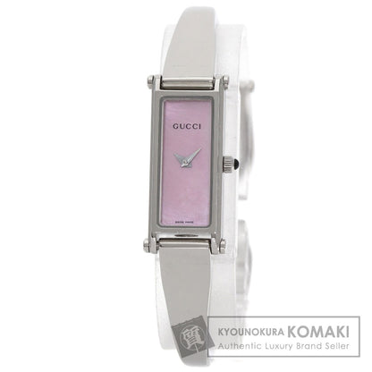 GUCCI Square Face Bangle with Pink Shell Watches 1500L Stainless Steel/Stainless Steel Ladies