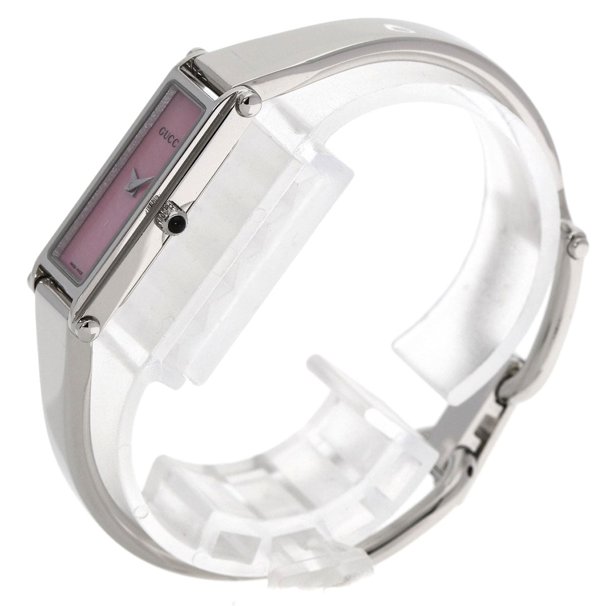 GUCCI Square Face Bangle with Pink Shell Watches 1500L Stainless Steel/Stainless Steel Ladies