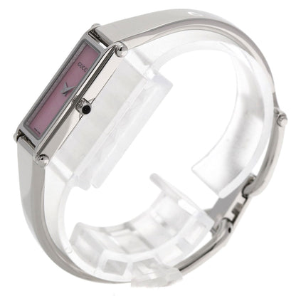 GUCCI Square Face Bangle with Pink Shell Watches 1500L Stainless Steel/Stainless Steel Ladies