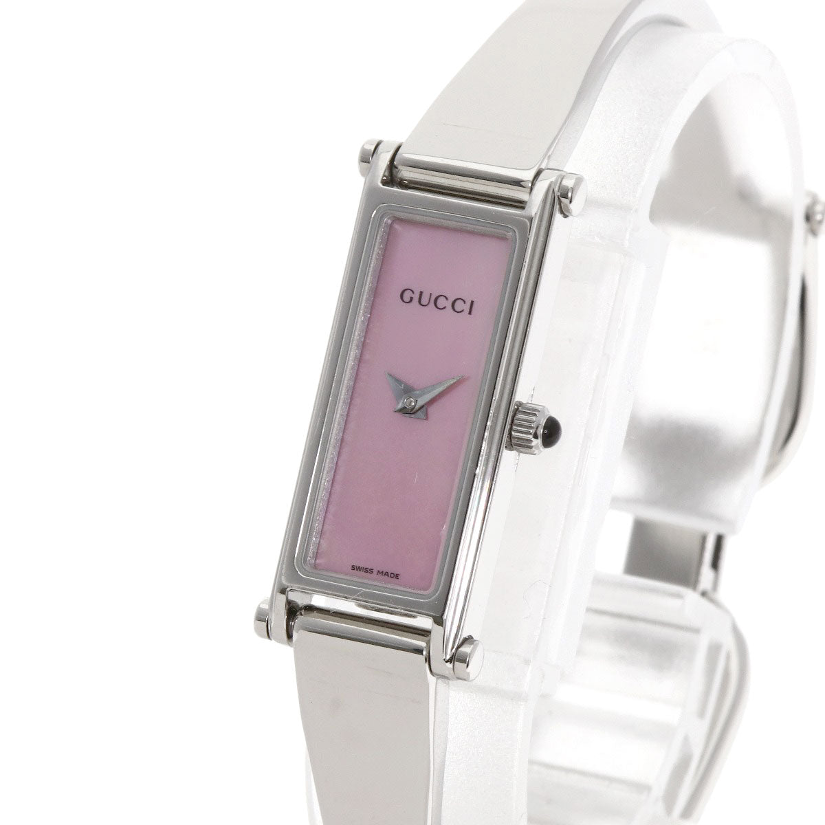 GUCCI Square Face Bangle with Pink Shell Watches 1500L Stainless Steel/Stainless Steel Ladies