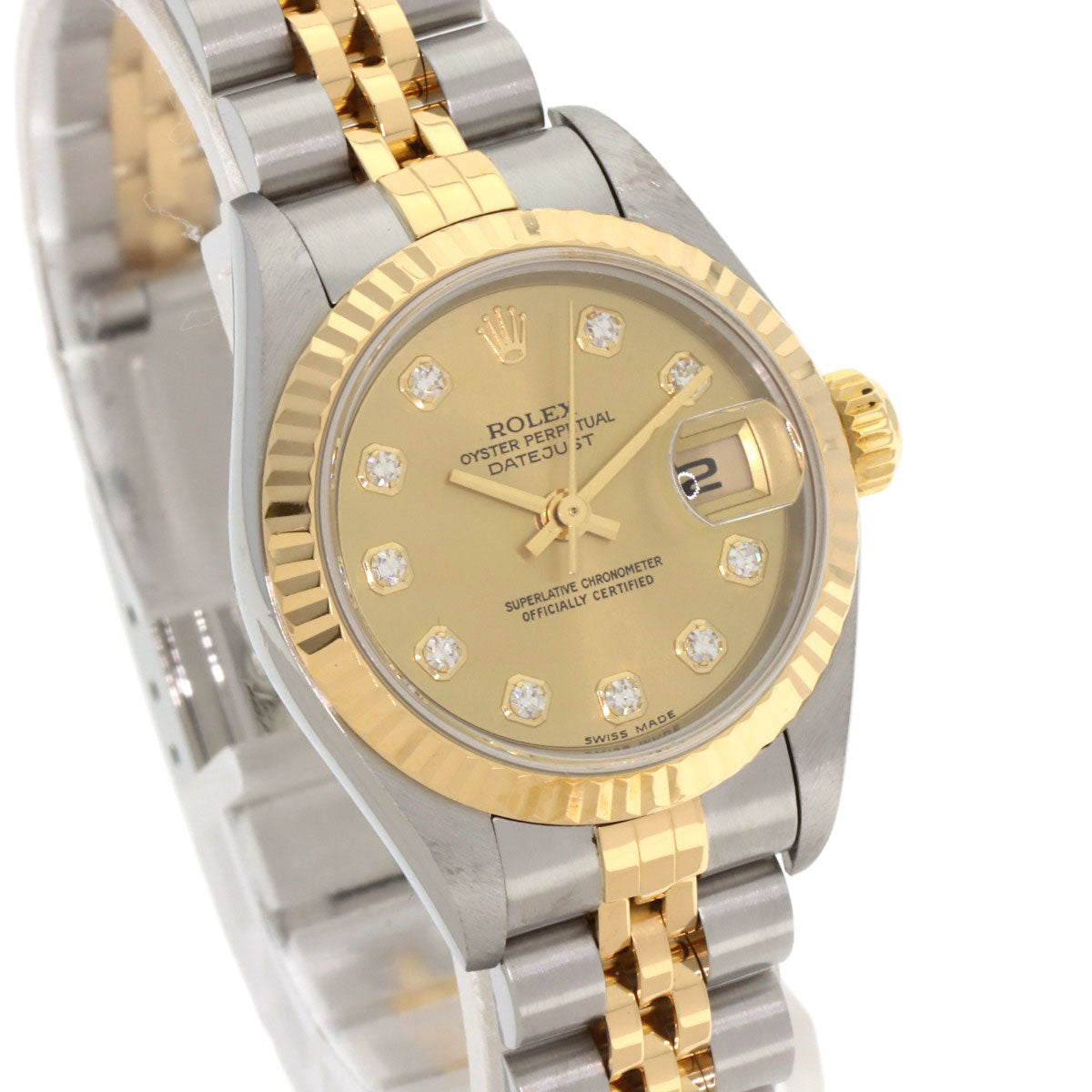 ROLEX DATEJUST 10P Diamond Watches 79173G Stainless Steel/SSxK18YG Ladies