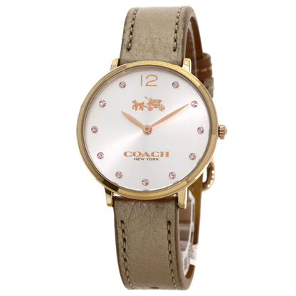 COACH Round face Watches CA.110.7.34.1354 Gold Plated/Leather Ladies
