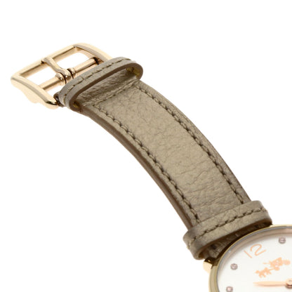 COACH Round face Watches CA.110.7.34.1354 Gold Plated/Leather Ladies
